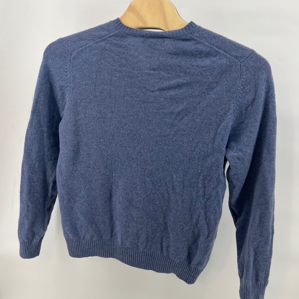 Brooks Brothers Mens XL Blue Scottish Lambswool V-Neck Sweater Long Sleeve‎ Knit - Picture 4 of 7